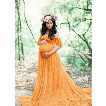 PEARL Slash Neck Solid Color Maternity Dress Woman Casual Long Dresses Women 2021 Summer Dresses