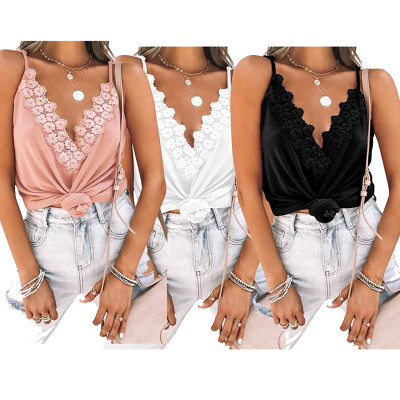 1060535 New Arrival 2021 Summer Women Fashion Clothing Sexy Lace V Neck Ladies Tops