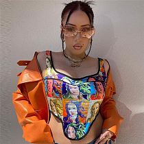 MOEN Hot Sale 2021 Summer Women Fashion Clothes Print Tank tops ladies Sexy Women Corset Crop Tops