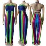 MOEN Hot Selling Summer Fashion Women Clothing Print Strapless Sexy Night Clubwear Women One Piece Jumpsuits And Rompers