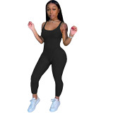 MOEN  New Arrival 2021 Summer Women Clothing Sleeveless Solid Color Ladies Sexy Bodycon Jumpsuit Women One Piece Jumpsuits
