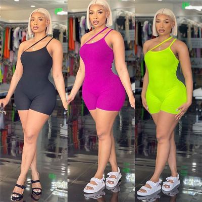 MOEN New Style 2021 Summer Women Clothing Ladies Sexy Backless Bodycon Jumpsuit Women Short Rompers One Piece Jumpsuits