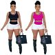 MOEN Hot Selling 2021 Summer Tracksuit Solid Color Splice Sports Suit 2 piece outfits Two Piece Set Women Clothing