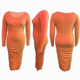 MOEN Hot Selling Streetwear Sexy Solid Color Maxi Dresses 2021 Plus Size Woman Casual Dress