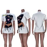 MOEN New Style Women Clothing 2021 Summer Tops Fashion Print Ladies tshirts Casual Women T Shirt
