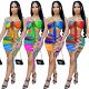 MOEN Hot Sale Sexy Club Print Womens Two Piece Set Summer Bandage Hollow Out Women Outfits 2 Piece Skirt Set