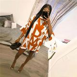MOEN New Arrival Fashion Short Sleeve Letter Printing Summer Dress 2021 Women Summer Casual Party Dresses