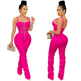 MOEN Best Seller Women Stacked Pants Set 2021 Sexy Two piece pants set Solid Color 2 Piece Set Women Clothing