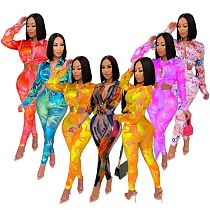 MOEN Trendy 2021 Printed Crop Top 2 Piece Set Summer Shirt Blouse And Pants Elegant Lady Womens Two Peice Casual Sets