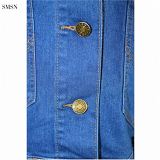 MOEN Best Design Denim Jacket For Women Stylish Net Yarn Broken Hole Blue Womens Denim Jacket