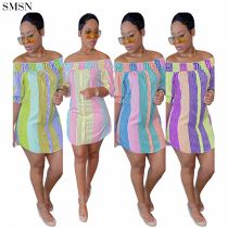 MOEN New Style Folds Summer Strapless Irregularity Colors Single Breasted Casual Dress