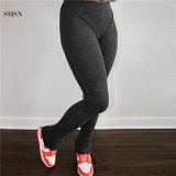 SMSN MOEN Best Design Sexy Winter Cotton Fabrics Bodycon Stacking Pants Solid Color Womens Pants Trousers