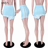 SMSN QUEENMOEN New Trendy Solid Color Stripe Hem Asymmetric Bodycon Casual Girls Streetwear Summer Short Mini Skirt For Women