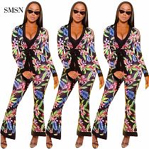 SMSN QUEENMOEN New Arrival Autumn Winter Flowear 2 Piece Set Casual Long Sleeve Sets Womens Clothing Two Piece Fashion Suits