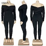 1073066 Good Quality Autumn Fshion Strapless Solid Color Plus Size Women Jumpsuits And Rompers