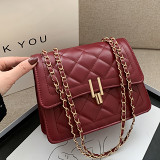 AOMEI 2021 Fall And Winter Fashion Square bag Quilted Leather Shoulder Bag Clutch Crossbody Bag with Chain Strap