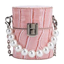 AOMEI New Style 2021 Mini Pearl Bucket Bag Women Shoulder Bag Ladies Trendy Small Handbags