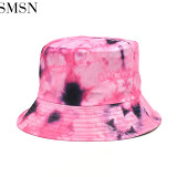 MISS New Arrival Spring Tie Dye Bucket Hat Fashion Gradient Color Outdoor Sun Protection Hat