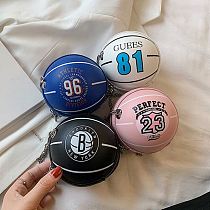 AOMEI Best Design Small Round Packet Chain Cute Basketball Letter Round Shoulder Bags