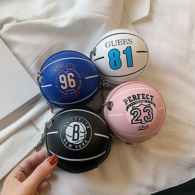 AOMEI Best Design Small Round Packet Chain Cute Basketball Letter Round Shoulder Bags