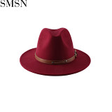 MISS New Style 2021 Contrast Color Woolen Unisex Fedora Hat Designer Hats