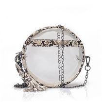 AOMEI Hot Sale Transparent Cross Body Bags Trendy Fashion Tassel Chain Shoulder Bag