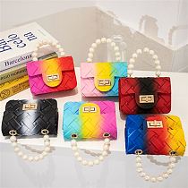 AOMEI New Arrival 2021 Women purses and handbags Twist Lock Gradient Color Small Shoulder Bag