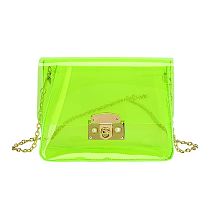AOMEI 2021 Fall New Shoulder Bag Women Candy Color Transparent PVC Jelly Chain Crossbody Bags