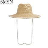 MISS High Quality Faux-Pearl Beach Women Sun Hat