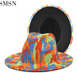 MISS Good Quality New Digital Print Woolen Hats Women Fashion Casual Fedora Hat