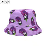 MISS Lowest Price Fruit Print Bucket Hat Ladies Outdoor Sun Visor Hats Women