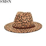 MISS Latest Design National Style Autumn Leopard Print Fashion Fedora Designer Hats