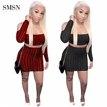 SMSN QueenMoen Newest Design Sexy Off Shoulder Crop Top Mesh Sequin See Through Night Club Skirt Sets Women 2 Piece Outfits