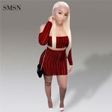 SMSN QueenMoen Newest Design Sexy Off Shoulder Crop Top Mesh Sequin See Through Night Club Skirt Sets Women 2 Piece Outfits