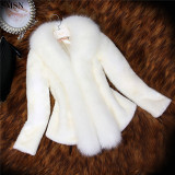 FASHIONWINNIE 2021 New Arrivals Comfort Women Clothe Short Solid Color Womens Winter Plush Puffer Faux Fur Coat