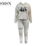 AOMEI Wholesale Letter Print Two Piece Set Women Clothing Fall Two Piece Sets Hoodie For Women