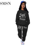 AOMEI Best Seller Letter Printing Sweater Two Piece Set Women Clothing Sets Loose Fall Two Piece Sets For Women