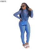 FASHIONWINNIE Newest Design Jumpsuit 2021 Sexy Slim Printed Long Sleeve Jumpsuit