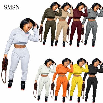 Good Quality 2021 Sports Suit Tracksuit Fashion Casual Letter Autumn Winter Hoodie Set Womens Two Piece Set