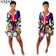 New Trendy Hot Sale Floral Dress Women Clothing Night Club Dress Winter Clothes For Women
