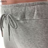 FASHIONWINNIE Autumn Women Clothing Solid Color Pocket Pleated Drawstring Woman Sports Jogger Track Stack Pants For Women 2021