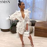 Hot Sale Womens Fall Clothing 2021 Fluffy Club Dress Cocktail Dresses Ladies Party Dress
