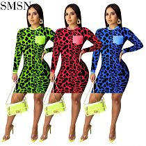 Good Quality Clothing Manufacturers Custom Leopard Print Sheath Dress Casual Dress Women
