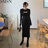 New Style Manufacturers Custom Cut-Out Dress Womens Fall Clothing Halter Dress Two Pieces For Women