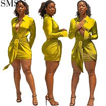 New Trendy Fashion Solid Color Womens Dresses Shirt Dress Women Fashion Clothing