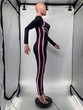 FASHIONWINNIE Wholesale Women Clothing Sport Long Sleeve Black Sexy One Piece Jumpsuit Fall Bodycon Yoga Jumpsuits