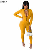 FASHIONWINNIE Customize Jumpsuits Sexy Womens Playsuit Rompers And Sexy Rompers Lady Long Sleeve Workout Jumpsuit