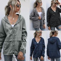 Newest Design Zipper Hooded Women Jackets And Coats 2021 Outdoor Raincoat Jacket Coat Woman