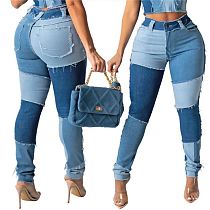 FONDPINK High Quality Summer 2021 Patchwork Custom Denim Jeans Women Jeans Fashion Female Clothing