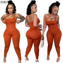 New Arrival 2021 Fall Jumpsuits Sexy Suspenders Solid Color Tights Pants Jumpsuit